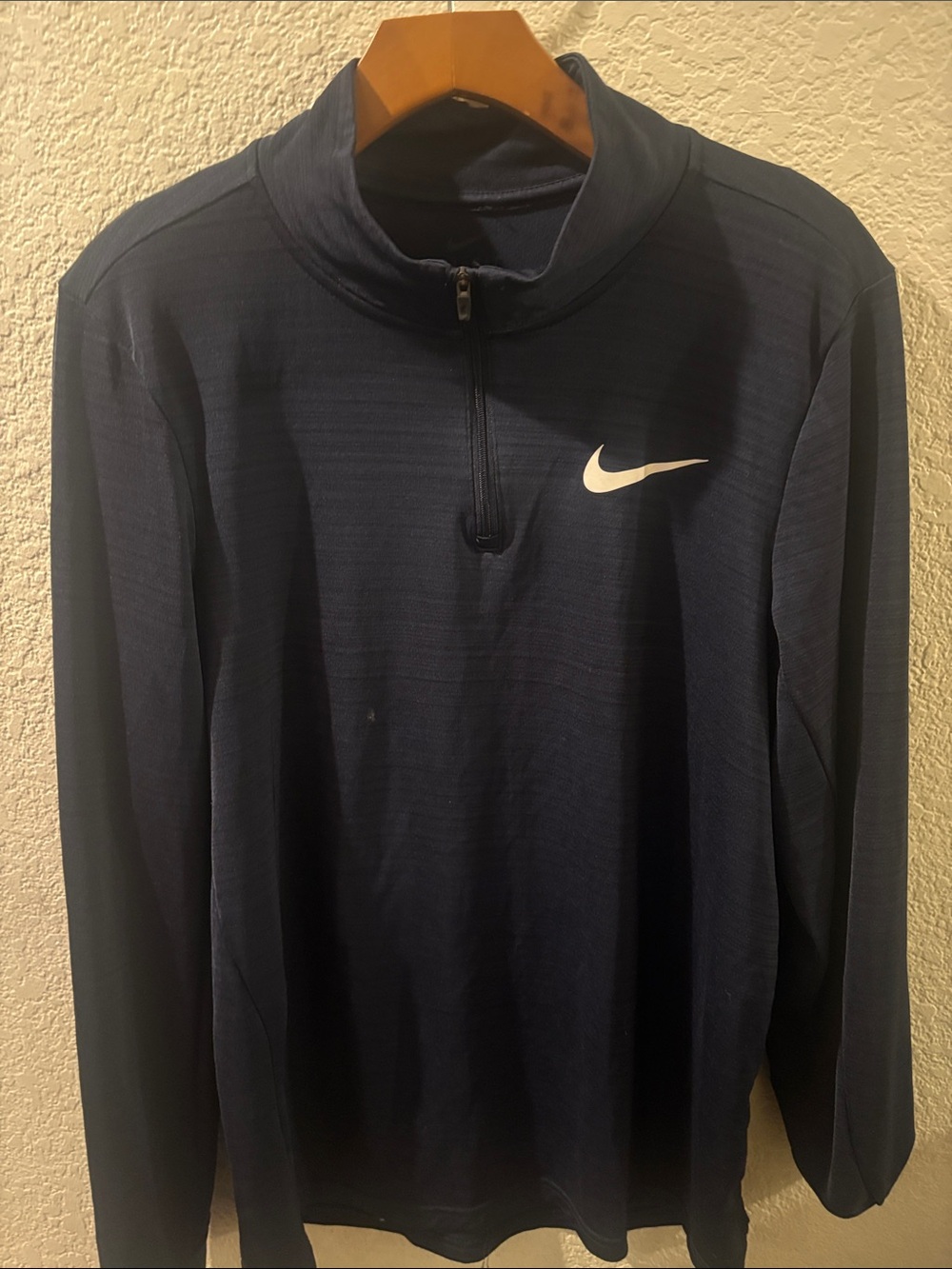 Nike Men's Navy Blue Half-Zip Performance Jacket